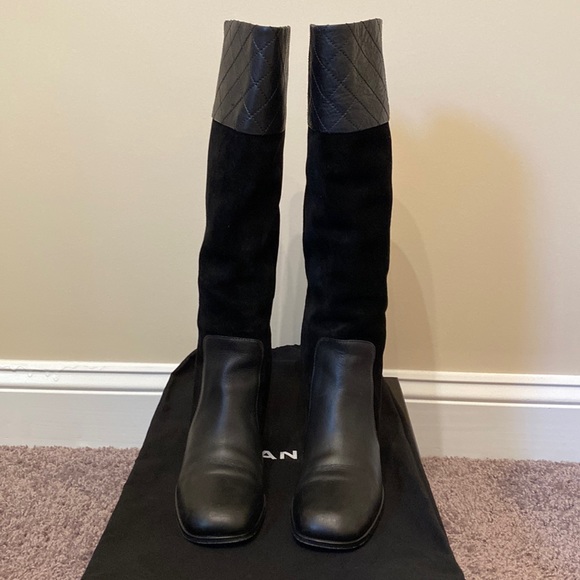 Chanel Leather & Suede Riding Boots Retail Price $1,550 - Picture 3 of 11